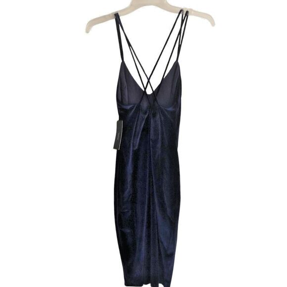 Lulus Greatest Love of All Navy Velvet Dress Womens Sz L Slip Dress Holiday NWT - Picture 8 of 16